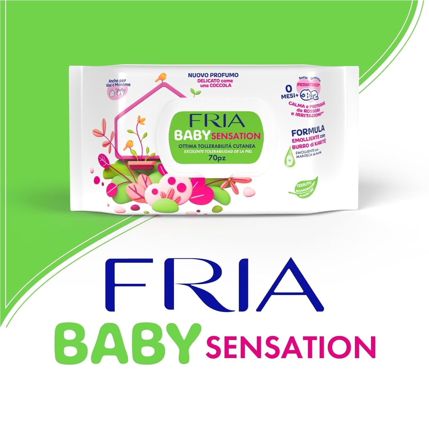 Baby Sensations avec couvercle, 72 lingettes humides, lingettes nettoyantes pour soins personnels, unisexe, enfants