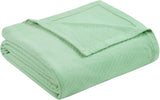 Madison Park Couverture de luxe en coton liquide de haute qualité, douce et confortable, 100 % coton filé à l'anneau, pour lit, canapé ou canapé Blush Full/Queen Naty Shop Couettes et couettes en mousse de mer Full/Queen