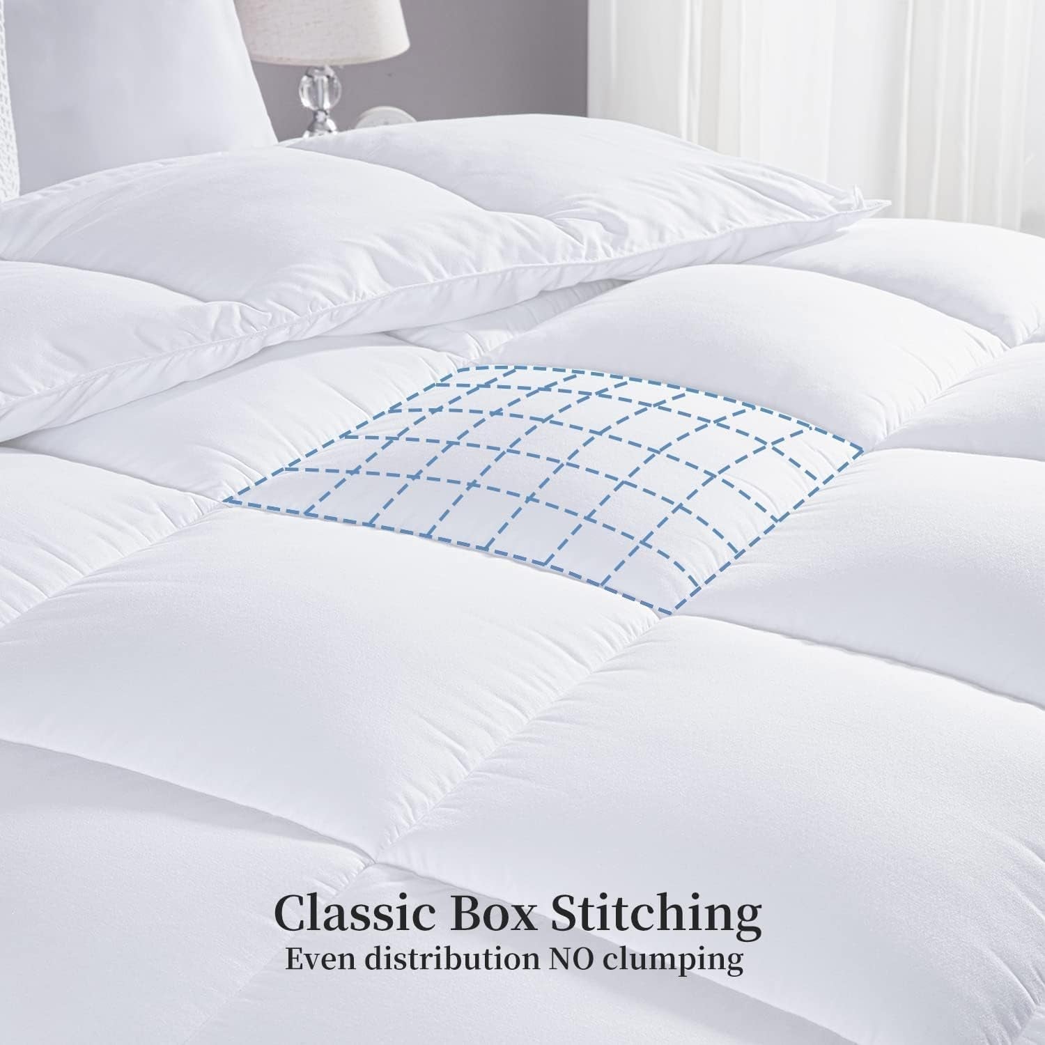 Kingsley Trend Couette alternative en duvet blanc pour toutes les saisons, toutes saisons, couette king size (2,6 m x 2,3 m), couettes et couettes douces et lavables en machine Naty Shop