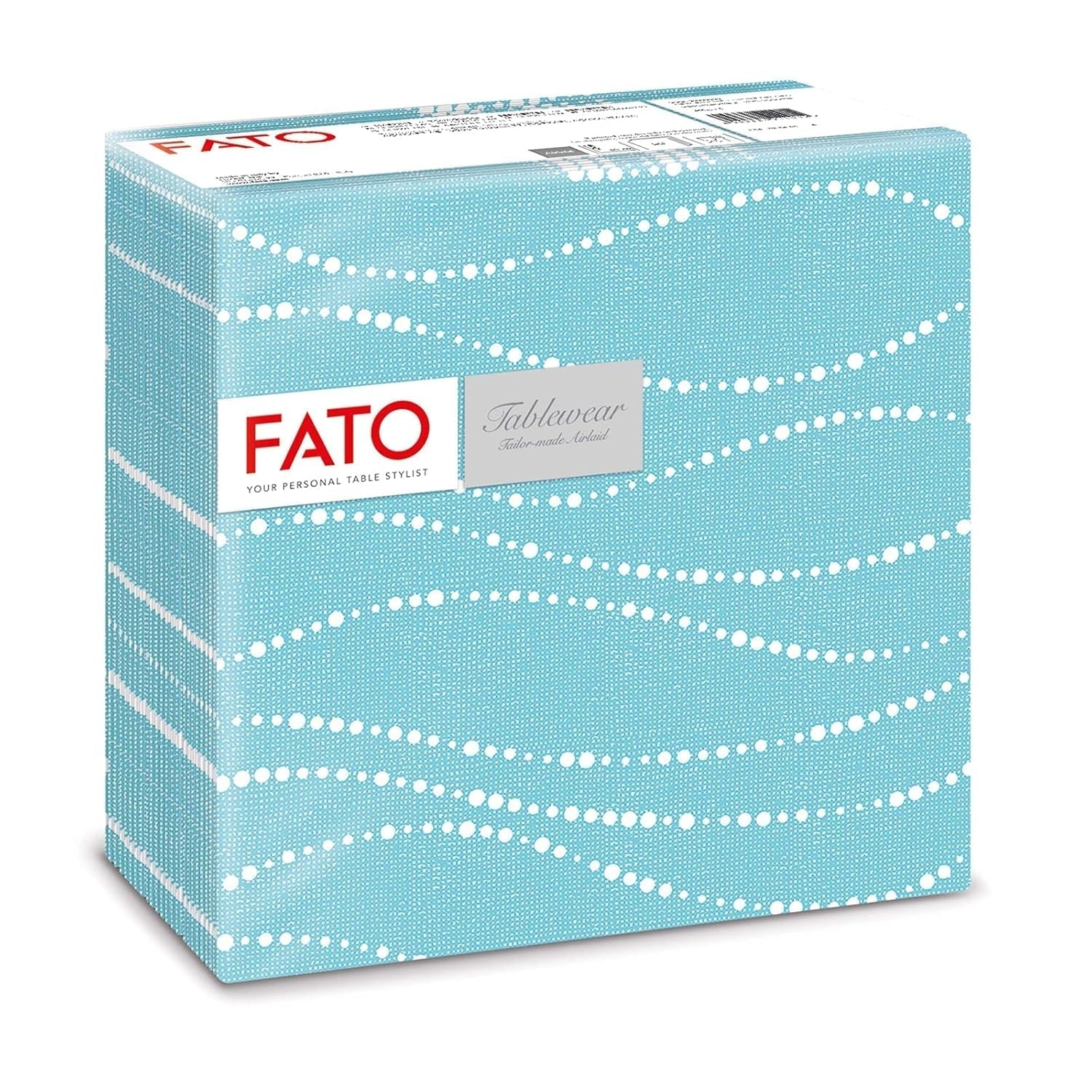 Fato - Serviettes en papier sec, airlaid, effet textile, paquet de 50 serviettes, 40X40 pliées en format 4, Tropicana Decor