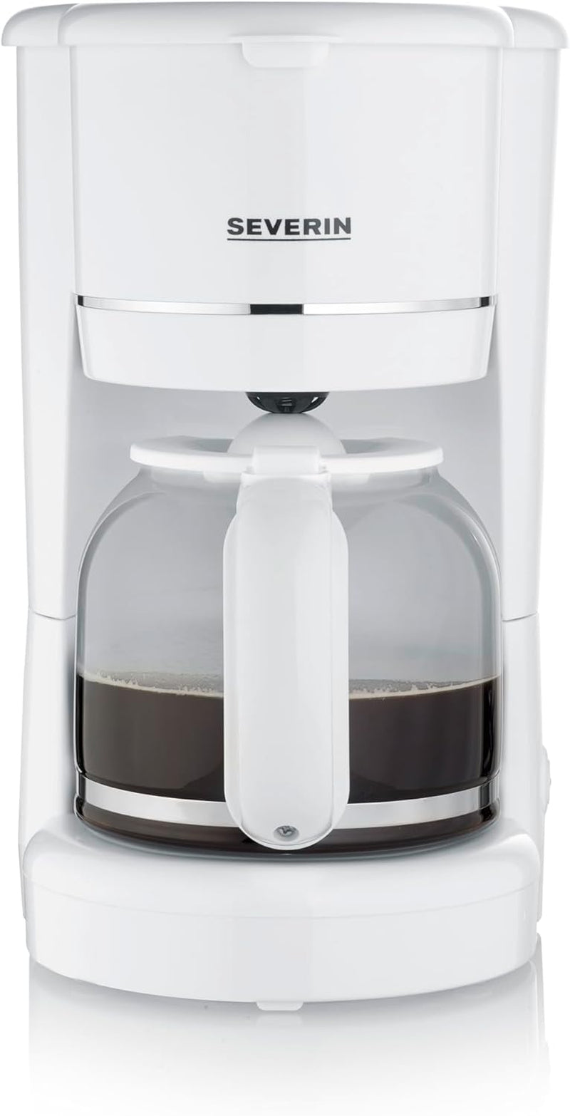 SEVERIN Machine à expresso compacte, café aromatique avec machine à café jusqu'à 4 tasses, machine à expresso avec filtre et filtre oscillant permanent, acier inoxydable/noir, KA 4808