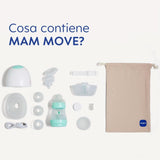 MAM Move Tire-lait portable avec 3 modes de fonctionnement et 5 niveaux d'intensité, boîtier en silicone Skinsoft, réglable sur 4 tailles Accessoires Alimentation et Allaitement Bebe Naty Shop