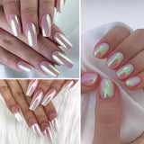 Poudre à ongles chromée Aurora Ice Shimmer poudre de pigment chromé 4 pièces poudre chromée ongles Nail Art Nageldesign