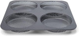Hamburgerbrötchen, Perforiert, Antihaftbeschichte, 4 Runde Mulden Mit Je 12 Cm, Pfannengröße 28 X 28 Cm, 2.5 Cm Tief, Mittelgroß, Schwarz Moules et plaques pour la pâtisserie Naty Shop