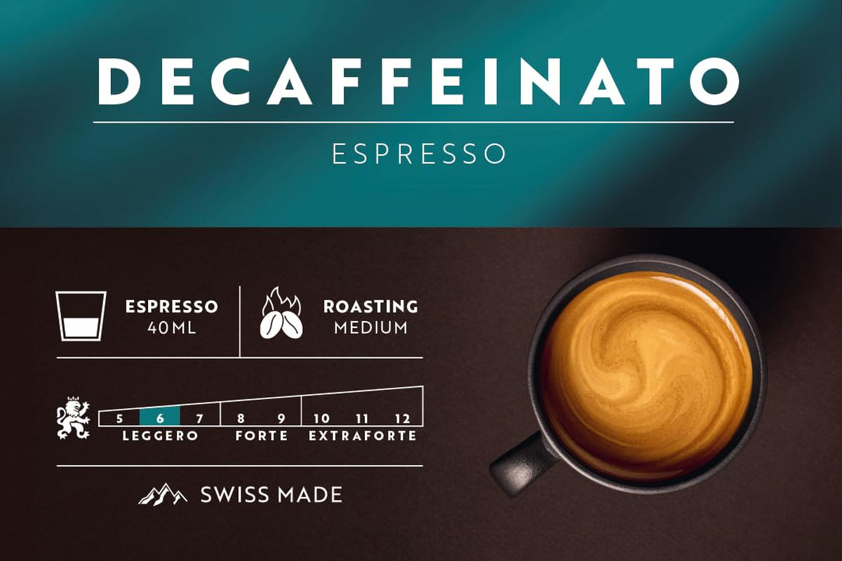 Café Royal Espresso Decaffeinato – Capsules de café compatibles Nespresso®, 100% Arabica, Intensité 6/12, Rainforest Alliance, décaféiné, 36 capsules