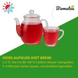 Thé aux Fruits – 100g Mélange de fruits aromatisé à la pomme, à l'hibiscus et à la cannelle – Sachet Ziplock, env. 25 tasses – Sans additifs, emballées en Allemagne