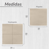 - 600 pièces de serviettes à cocktail de marque Bio-Eco - Couleur Naturelle - 100% Recyclables - Micropointe - 10 X 10 Cm (Pliée) Et 20 X 20 Cm (Dépliée)