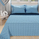 PETTI Artigiani Italiani - Couvre-lit simple, couvre-lit double face, couvre-lit à ressorts, bleu nuit, blanc, 100% Made in Italy