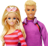 Barbie Fashionistas Coffret avec 2 poupées mannequins et 6 accessoires, poupées mannequin Barbie et Ken sur roulettes, figurines à collectionner du 65e anniversaire, poupées HXK90 Naty Shop