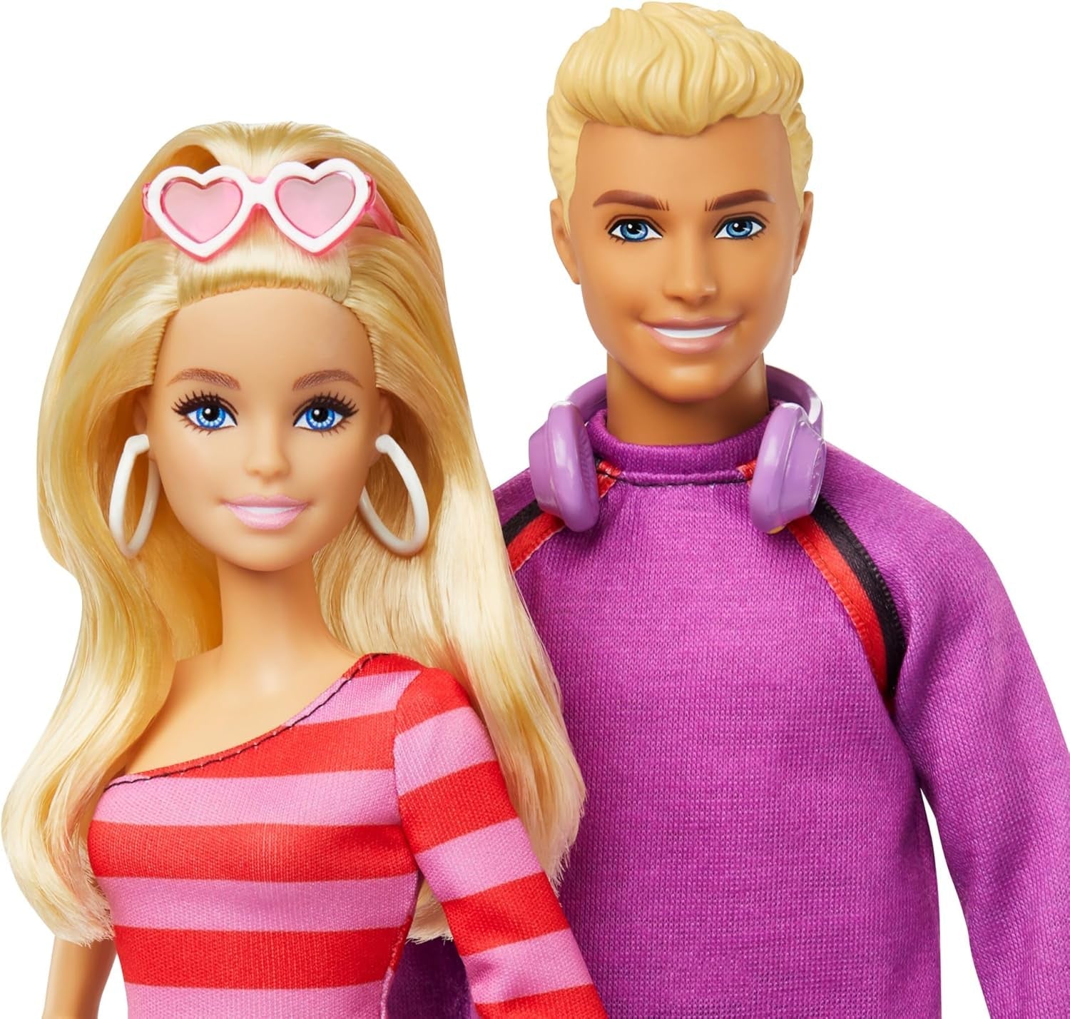 Barbie Fashionistas Coffret avec 2 poupées mannequins et 6 accessoires, poupées mannequins Barbie et Ken Roller Skating, figurines à collectionner 65e anniversaire, HXK90
