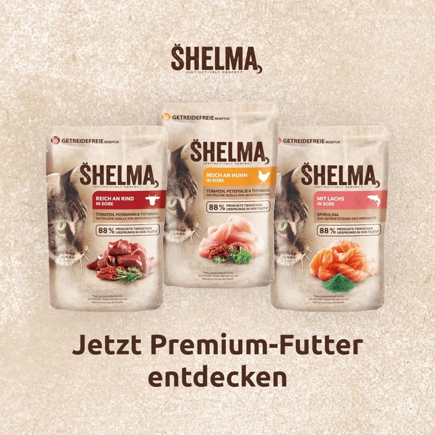 Shelma Nourriture humide pour chat avec dinde dans une sauce tomate et herbes – Aliment complet sans céréales à haute teneur en viande – 28 x 85 g (2,38 kg)