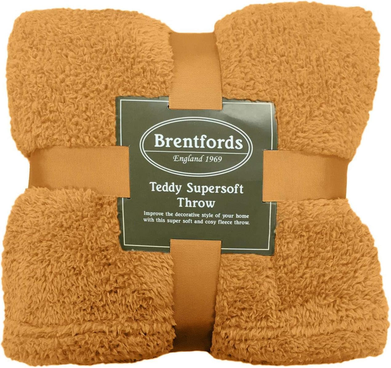 Brentford's Teddy Couverture polaire grande couverture de lit en peluche super douce et chaude pour canapé-lit noir - 150 x 200 cm Lits et couvertures Besuche den Brentfords-Store Jaune Ocre 125 x 150 cm