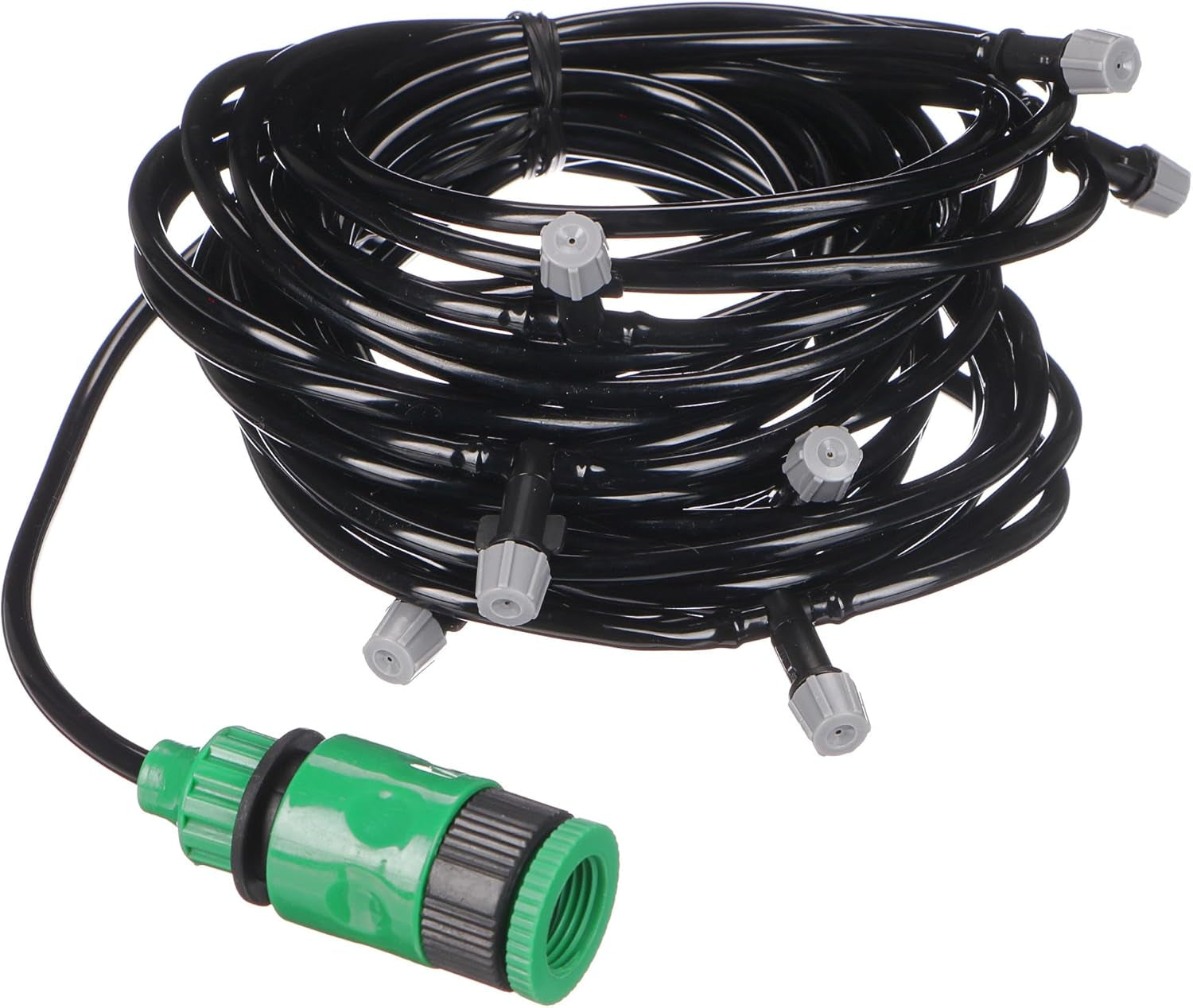 Tuyau d'arrosage de jardin GARDEN MIST 20 m | Tuyau d'arrosage flexible avec 20 buses | Irrigation, refroidissement par temps chaud | Pour serres, pergolas, buissons | Facile à utiliser, noir