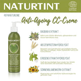 Crème CC teinte naturelle. Masque capillaire sans rinçage. Pour cheveux secs et abîmés. Répare et hydrate. 96% d'ingrédients naturels. Masque capillaire Naty Shop 200 ml