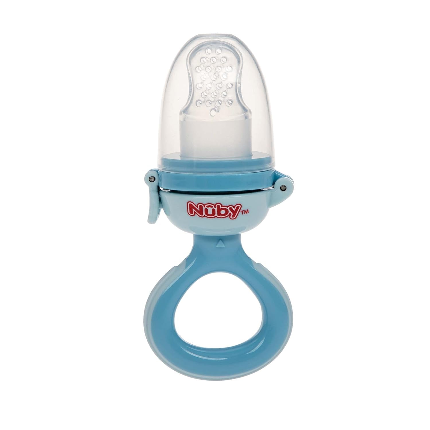 Nuby Mangeoire à Fruits en Silicone - Mangeoire à Fruits pour Bébés de 6 Mois et Tout-Petits - Anneau de Dentition pour Fruits, Légumes et Purées - Sans BPA - Rose - 6+ Mois