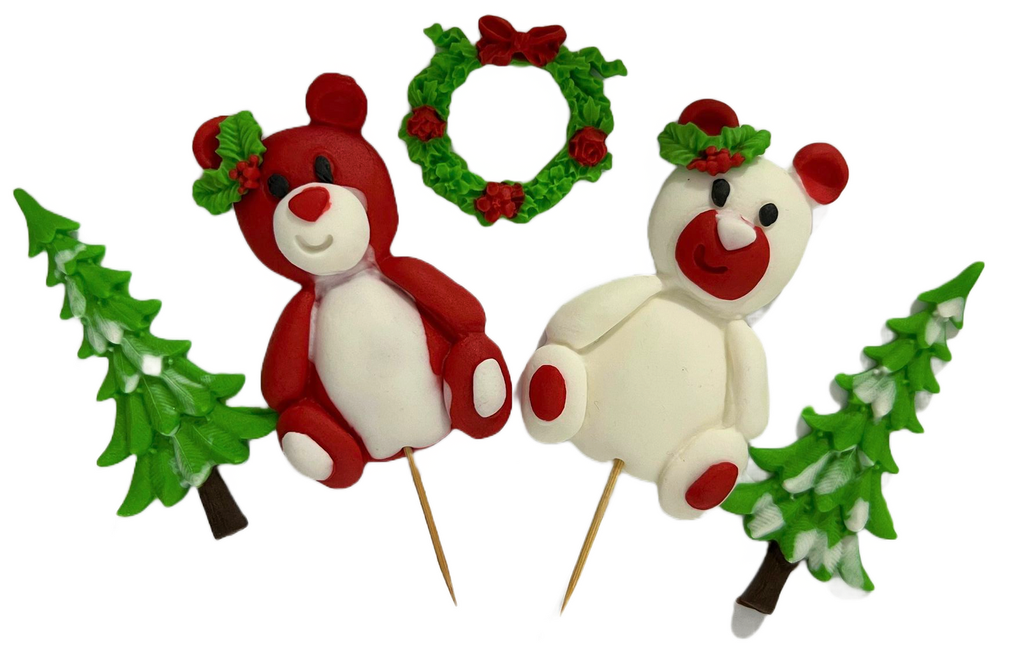 Ensemble de décorations comestibles en sucre, Décorations de Noël en pâte à sucre Nati Shop