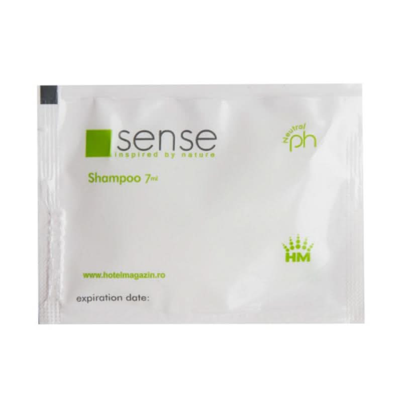 Shampoing hôtelier Enveloppe Sense 7 ml, boîte 250 pièces Naty Shop Hotel Cosmetics