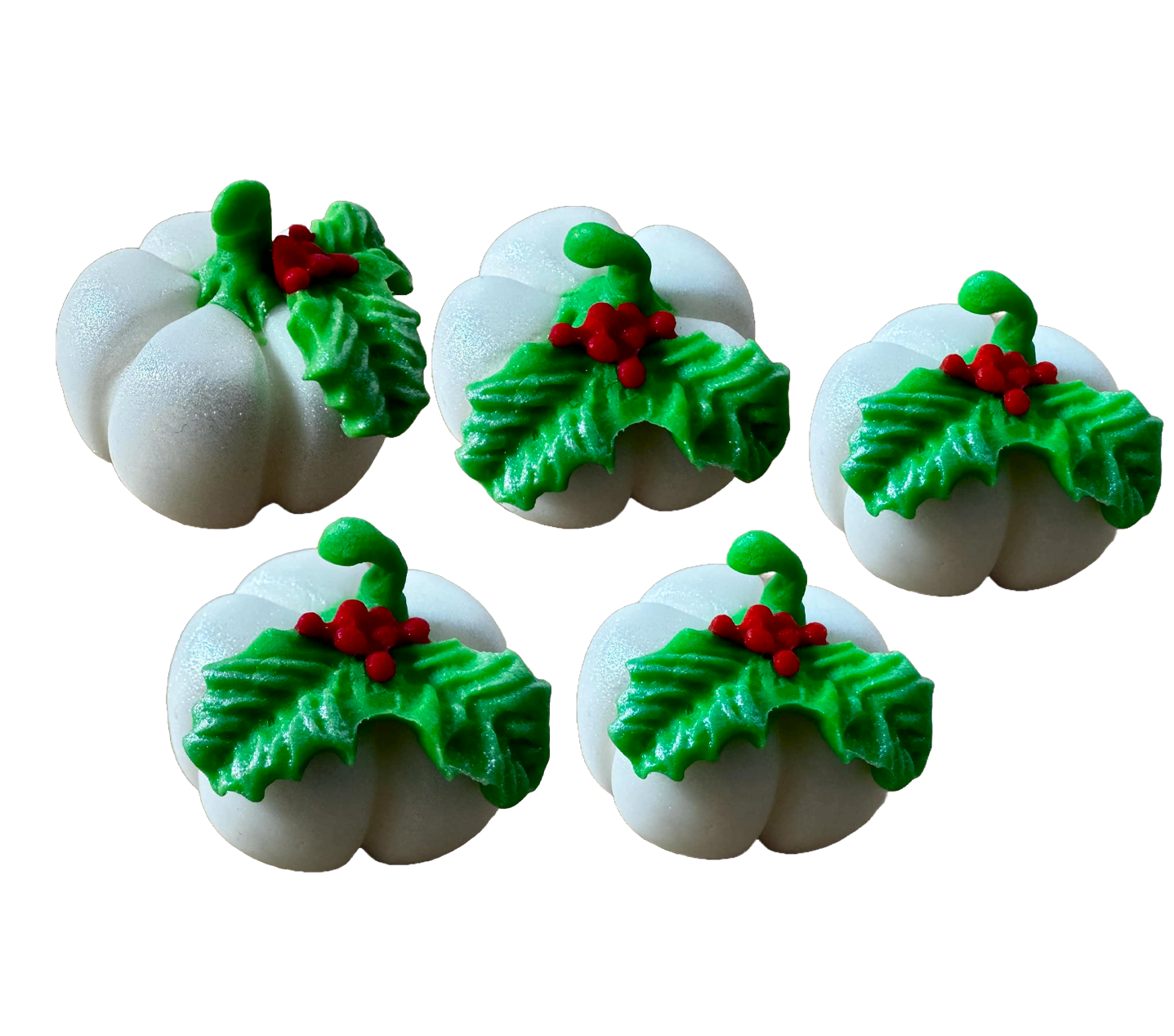 Lot de 5 décorations comestibles en pâte à sucre, Sapins de Noël Décorations en pâte à sucre Naty Shop
