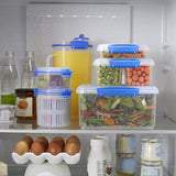 KLIP IT System Bocal de Conservation Alimentaire 5 litres Pot de Conservation Empilable Anti-Fuite avec Couvercle Réfrigérateur/Congélateur Convient sans BPA Plastique Clips Bleus 1 Pièce (Paquet de 2) Boîtes de Conservation Alimentaire Naty Shop