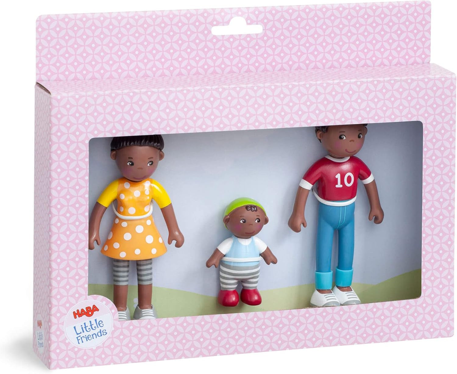 HABA 306696 - Ensemble de jeu Little Friends Family Time, accessoires de poupée flexibles, à partir de 3 ans