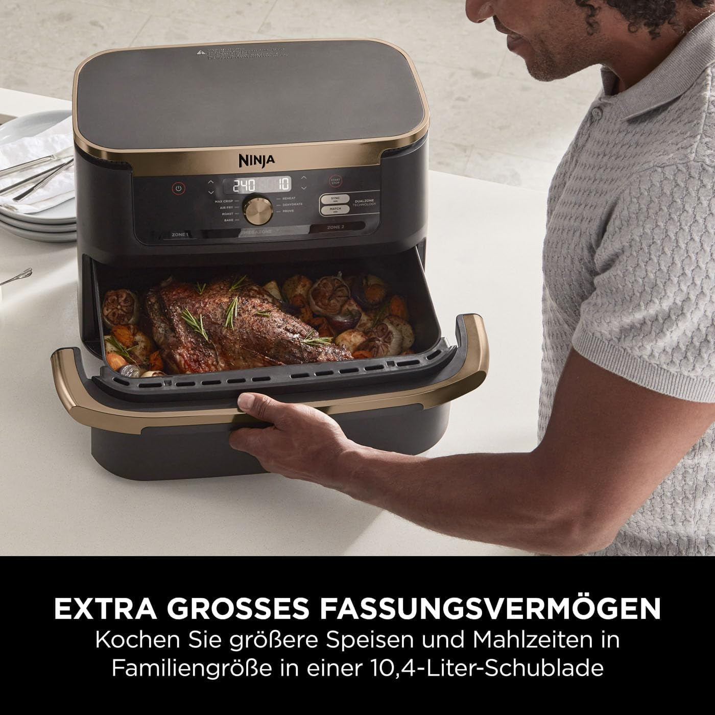 Friteuse à air double zone Ninja Foodi Flexdrawer, appareils électroménagers AF500EUCP Naty Shop