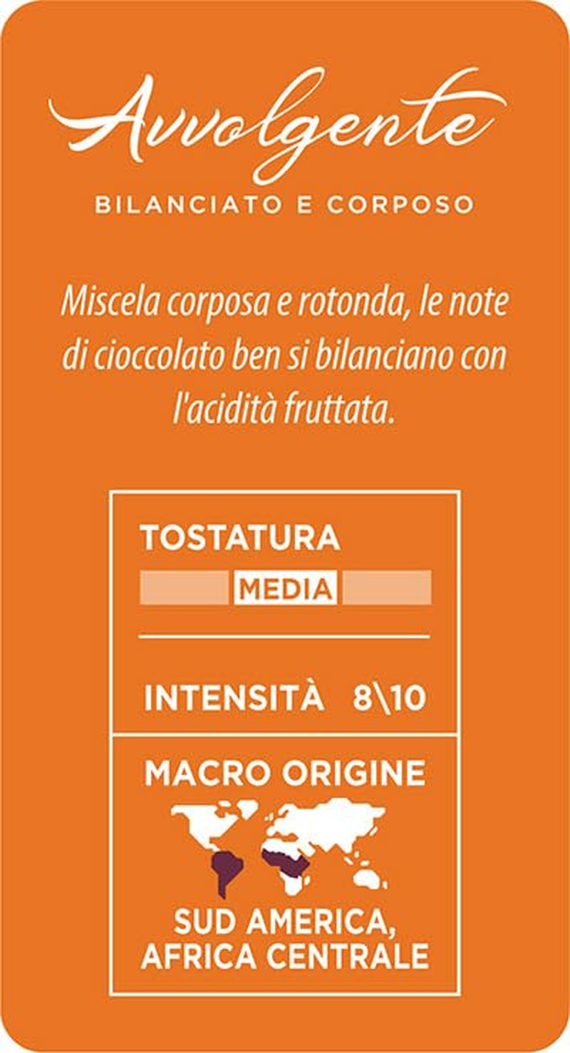 Caffè Mauro Torrefazione Kaffeekapseln Espresso Avvolgente, Intensität 8/10-144 Kapseln Compatible with Kaffeemaschinen der Marke Lavazza* A Modo Mio*, 144 Stück, Hergestellt en Italien