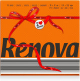 Serviettes en papier Renova, étiquette rouge orange - 70 serviettes
