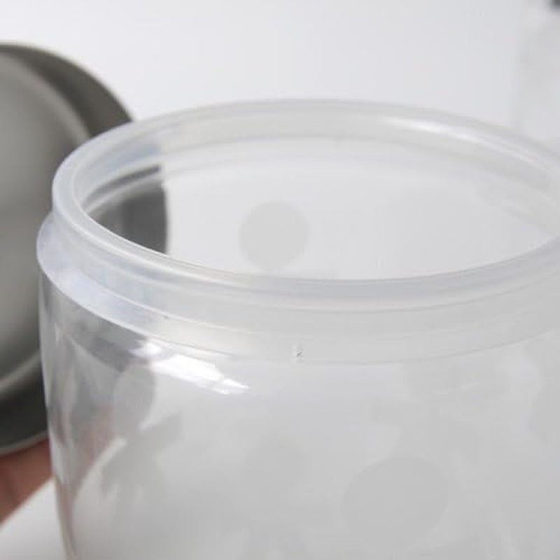 Alessi AKK37 GIROTONDO Pot de cuisine en verre avec impression et couvercle scellé en acier inoxydable, L 21,6 cm, H 10,5 cm Boîtes de conservation alimentaire Naty Shop