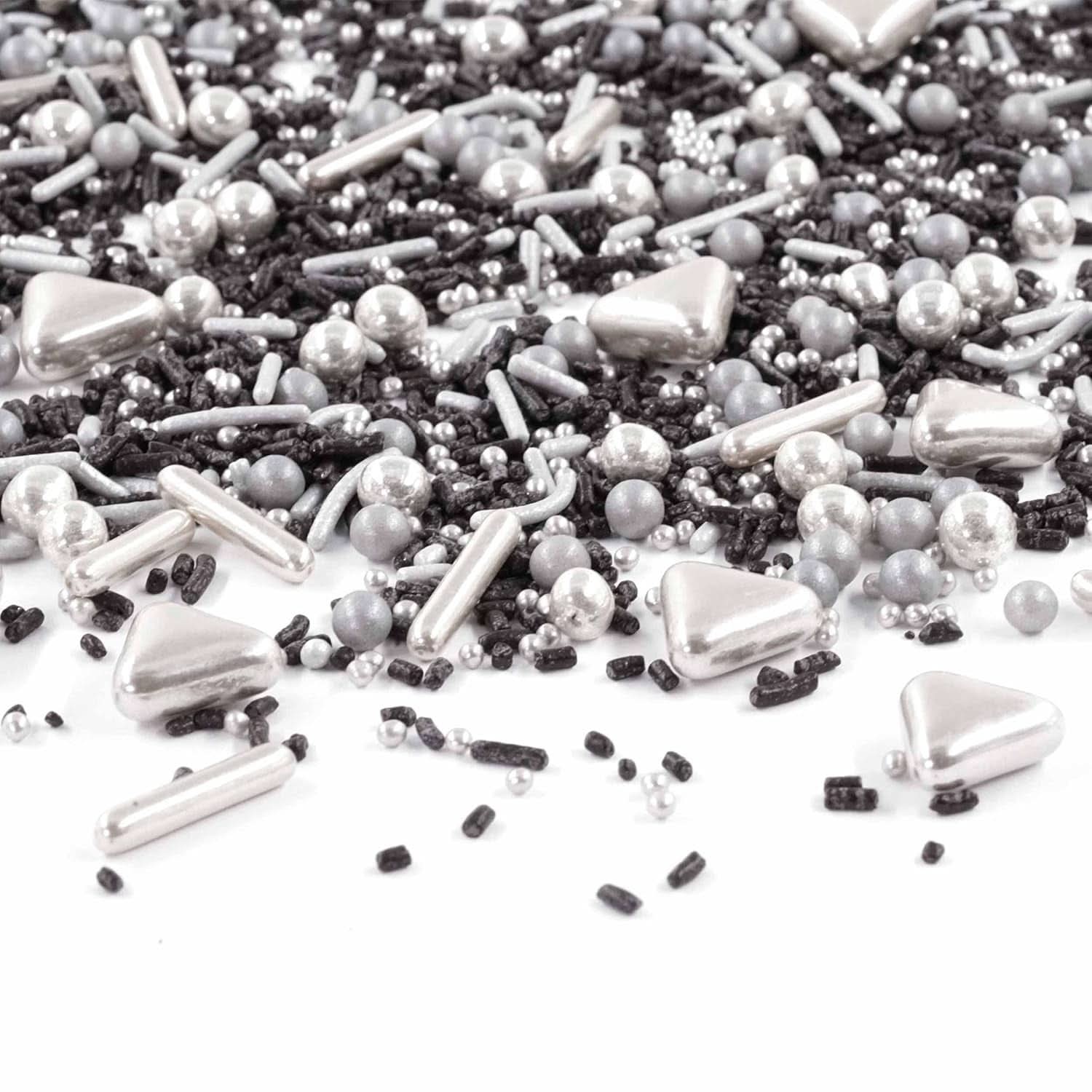 Streusel Glück Black Beauty, Mix Sprinkles Silver - Noir, 90 grammes Sprinkles Naty Shop 90 grammes