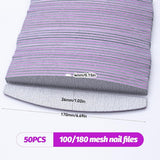 50 Stück Nagelfeile 100/180, Halbmond Nagelfeilen Für Gelnägel, Double Nagelfeilen Set, Lime à Ongles, Grit Jetable Lime à Ongles pour Nagelstudios DIY Nail Art Zuhause, Blanc