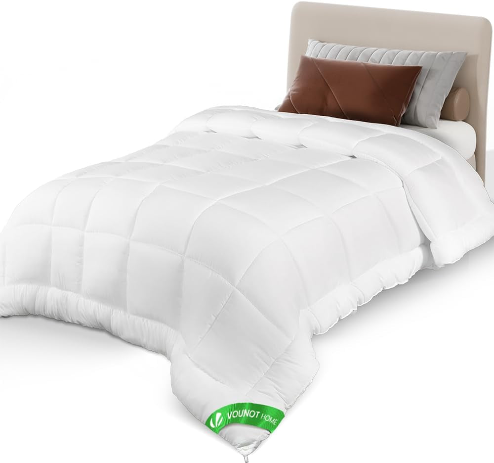 VOUNOT Couette 155X200Cm, Couette Hiver 4 Saisons Lot de 2 500GSM, composé de 2 couettes nouées ensemble Couette Adaptable été comme hiver, Norme Oeko-Tex Couettes et couettes Naty Shop Couverture d'été légère 155X200Cm