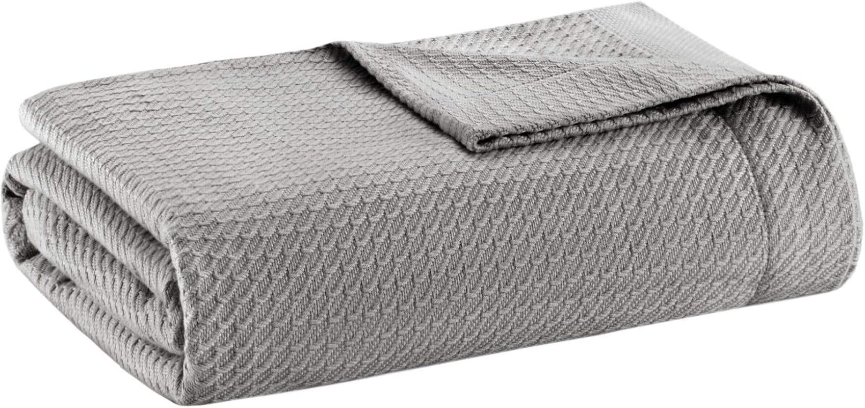 Madison Park Couverture confortable 100 % coton égyptien respirant en tricot de qualité supérieure - Housse légère de luxe pour lit, canapé, lit double/queen - Rose Naty Shop Couettes Gris Full/Queen (228,6 x 228,6 cm)