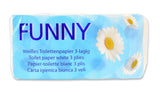 Papier toilette amusant AG-014, 3 épaisseurs, 250 feuilles, 9,5 cm x 11 cm, blanc, paquet unique de 8 rouleaux