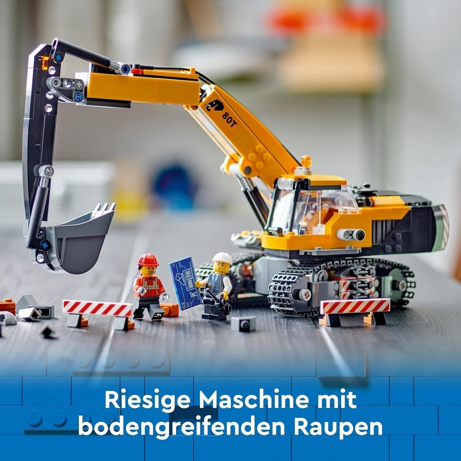 Pelle sur chenilles LEGO City, pelle jouet pour enfants à partir de 8 ans, jouet de construction avec modèle de pelle, camion à construire avec accessoires et 3 figurines 60420 Jeux de construction Besuche den LEGO-Store