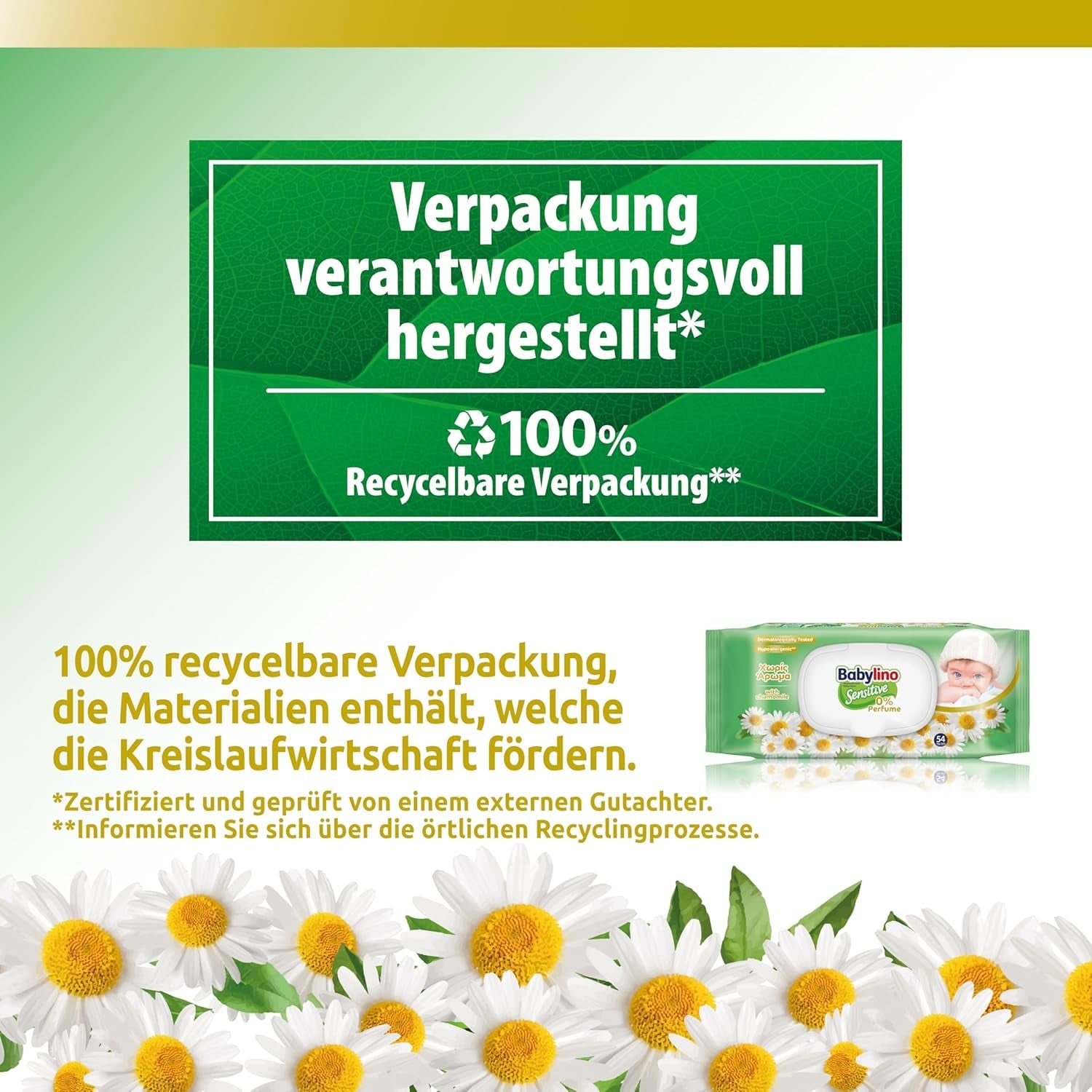 Lingettes pour bébés sensibles, 0 % de parfum, formule 98 % naturelle qui rétablit l'équilibre du pH de la peau, sceau de fraîcheur, 54 lingettes