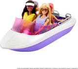 Barbie HHG60 - Bateau à moteur sirène avec 2 poupées (blonde/brune) et divers accessoires, jouet pour enfants à partir de 3 ans