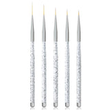 Sularpek Nail Art Liner Pinsel, 5 pièces Profi Detail Fine Nails Gel Nails Brush, Nagel Pinsel Dünn Für Beauty Frauen Nagelstudio (5 Größen, Rosa)
