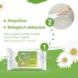 Papier toilette humide OLA - (1X40 pièces) Lingettes humides - extrait de camomille et acide lactique, lavables, peaux sensibles - 40 pièces