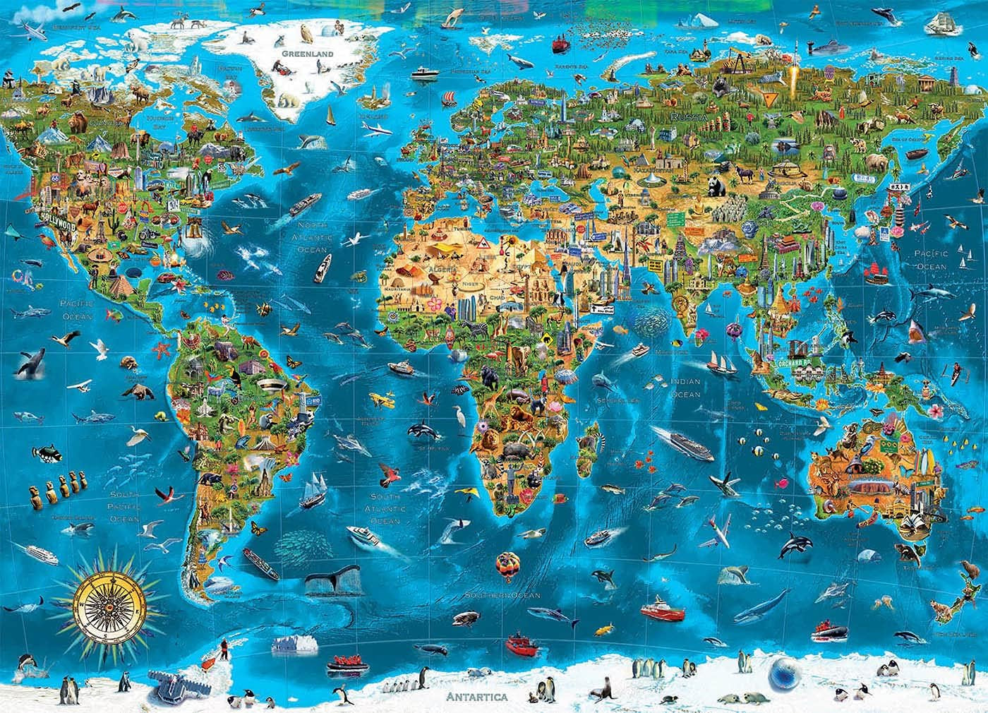 Educa - Merveille du monde, puzzle 12000 pièces adultes et enfants à partir de 14 ans, carte du monde (19057) Puzzle Naty Shop