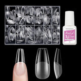 Faux ongles courts ballerine, 500 pièces, colle sur 12 tailles, ongles artificiels, Gel doux et court, couverture complète, pointes pour ongles en Gel courts S