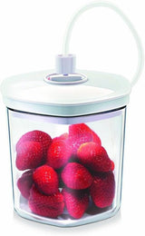 Ensemble de récipients sous vide CASO, récipient incassable et lavable au lave-vaisselle, 3 récipients sous vide pour aliments et liquides sensibles à la pression, convient à toutes les machines sous vide CASO avec raccord de tuyau, boîtes de conservation alimentaires empilables Naty Shop
