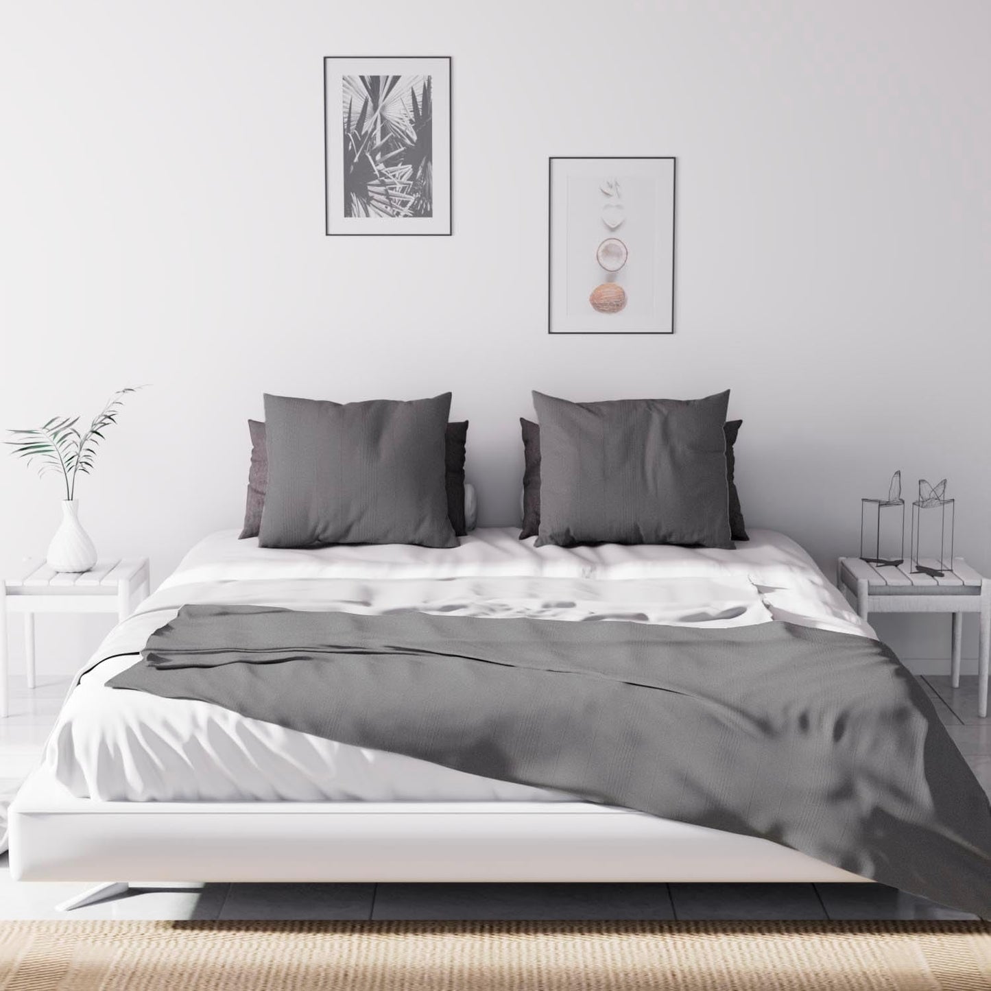 Soleil D'Ocre Adele, Housse Zigzag, Jeté du canapé, Polycoton, Gris, 220 X 240 Cm Couettes et couettes Naty Shop