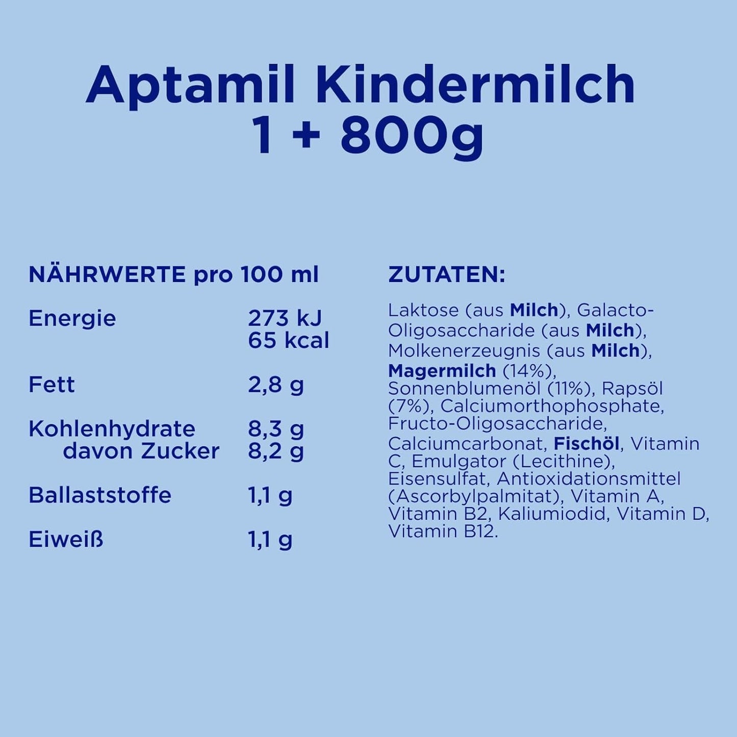 Aptamil Lait de Croissance 1 Plus - Lait de Croissance dès 1 an - 800g