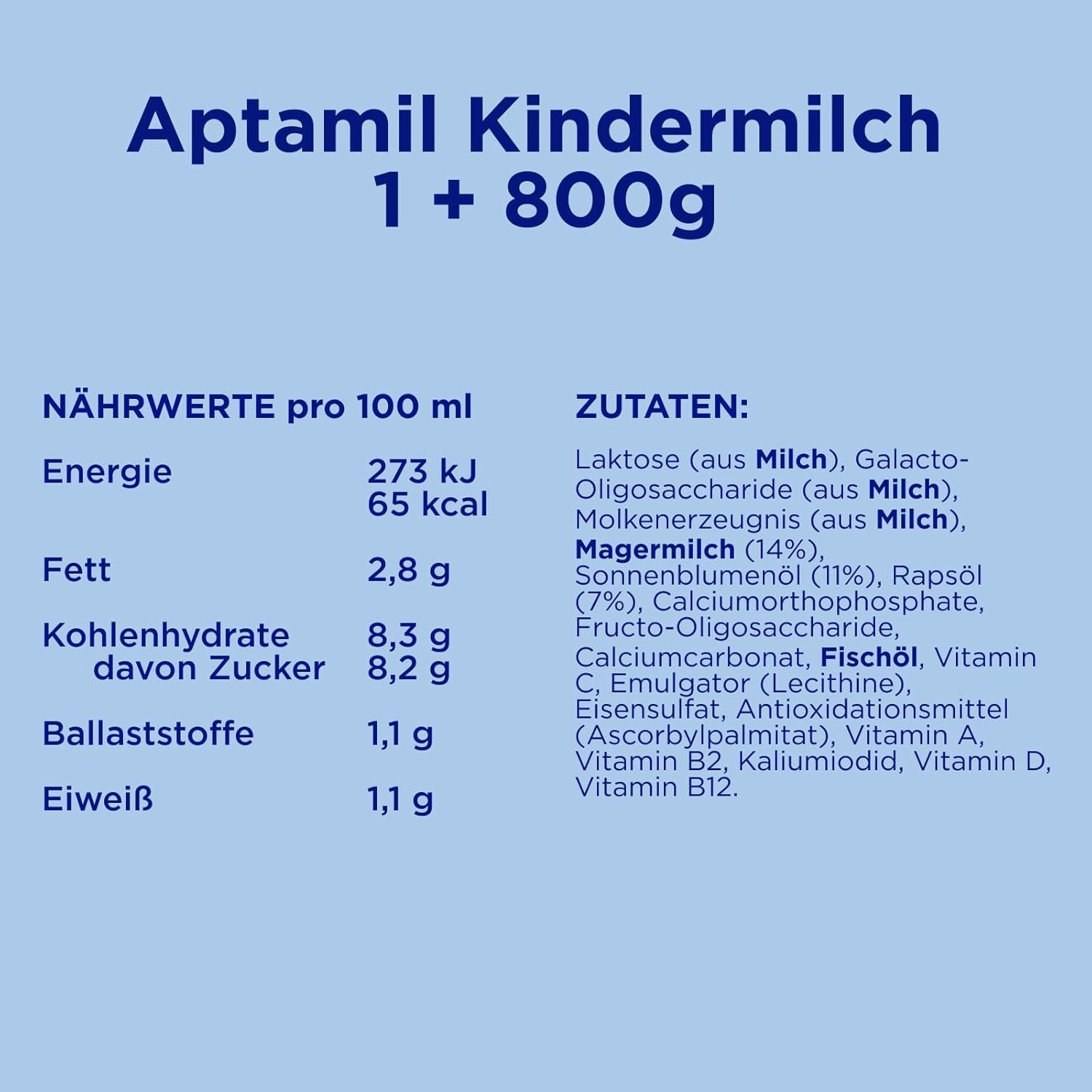 Aptamil Lait de Croissance 1 Plus - Lait de Croissance dès 1 an - 800g