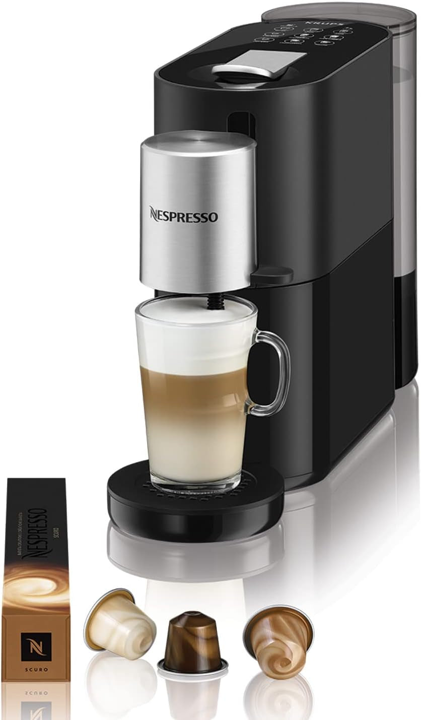 Machine à expresso Krups Nespresso, machine à expresso à capsules, style expresso Barista, mousseur à lait, fabriquée en France YY4355FD