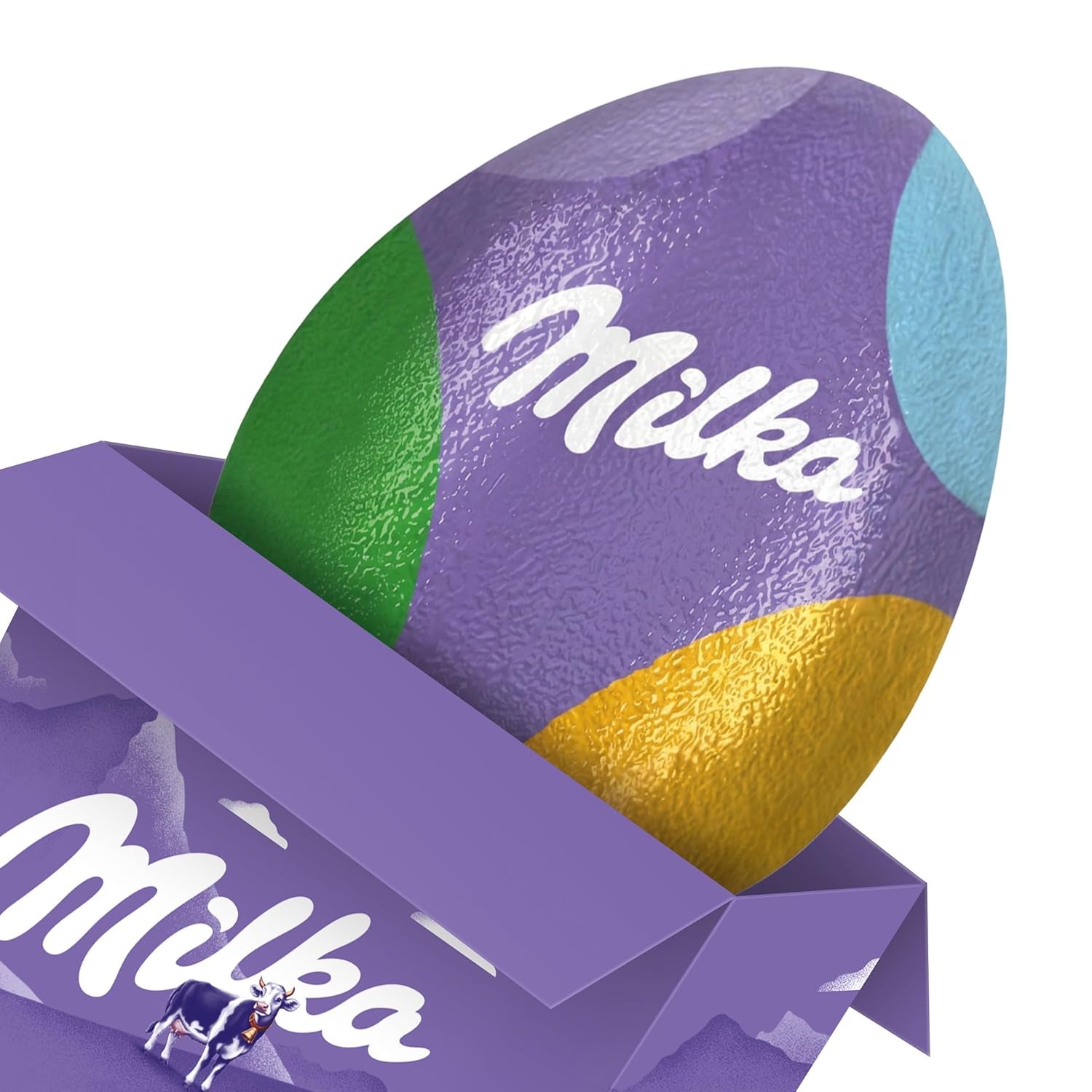 Milkshake Me Egg – œuf en chocolat fourré de mini œufs colorés en chocolat au lait alpin – 97g