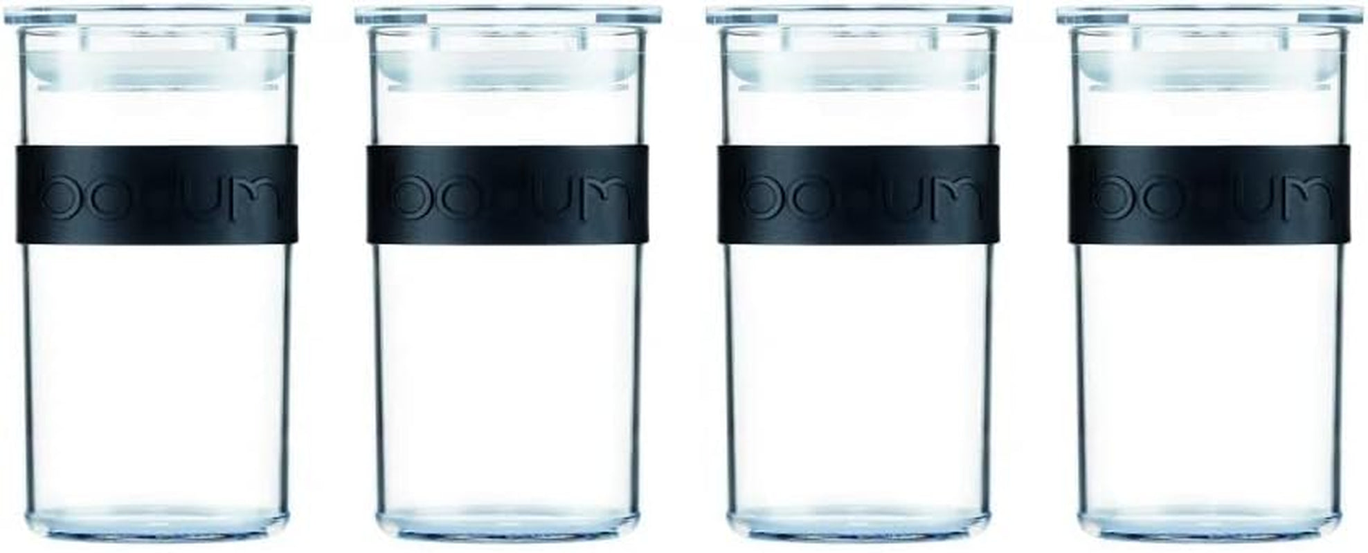 BODUM PRESSO Bocaux de conservation, plastique, noir, 4 x 0,25 l, 3 x 0,6 l, 3 x 1 l, 2 x 2 l Boîtes de conservation alimentaire Naty Shop Noir 0,25 L