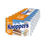 Knoppers Blancs et Noirs – 8 x 25g – Tranches de gaufrettes fourrées de gaufrettes au cacao noir, morceaux de biscuits noirs, lait et crème de nougat