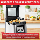 Friteuse Tefal FR600D Clear Duo, friture avec moins de fumée et d'odeurs, capacité 1,2 kg, thermostat, minuterie, grande fenêtre de visualisation sans buée Électroménagers Naty Shop