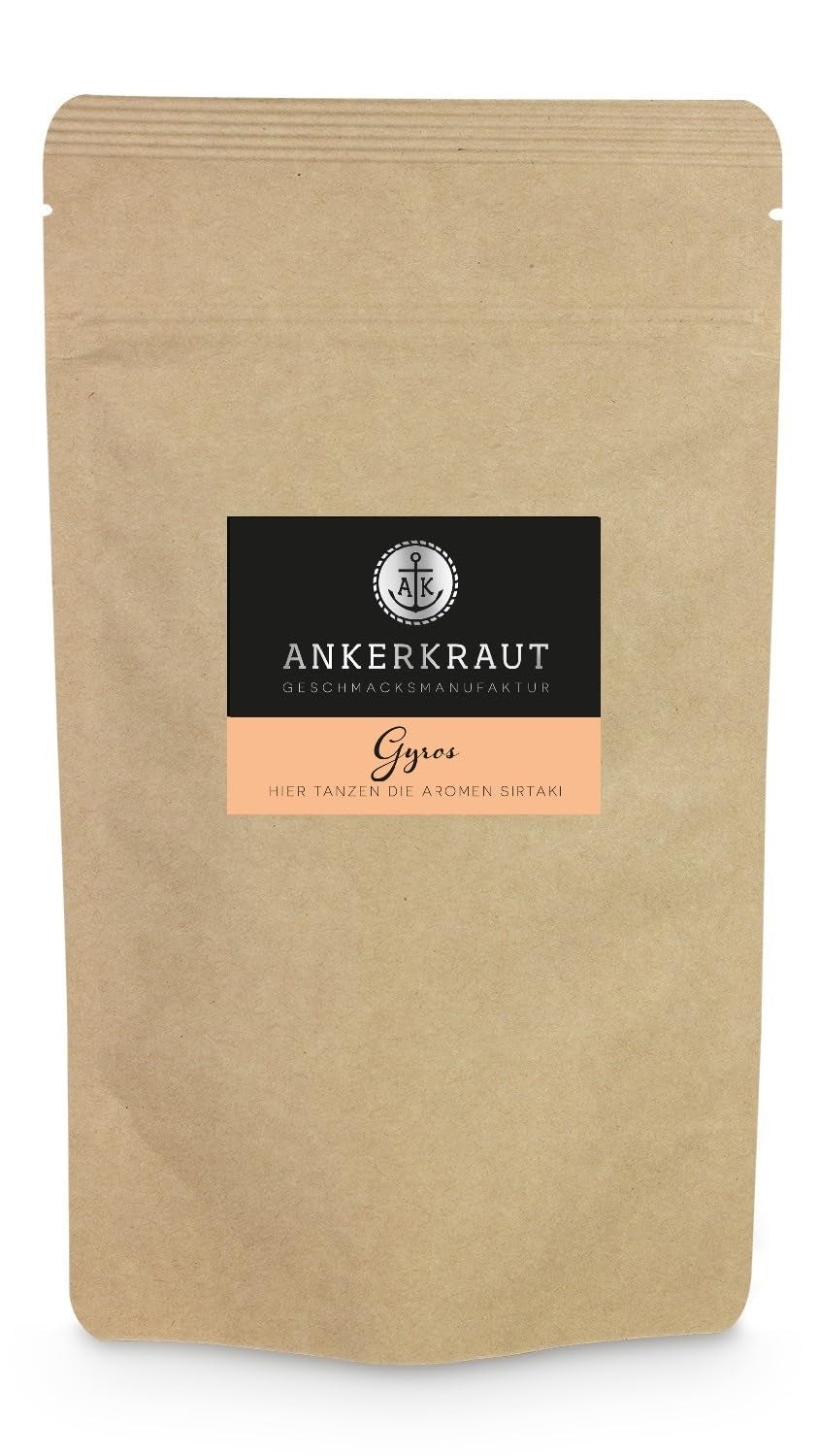 Ankerkraut Gyros, Gewürzmischung für Gyros, également sur la Pfanne ou sur le Grill, avec Zwiebel, Knoblauch, Marjolaine, Cumin, Piment et plus, 80 g dans Korkenglas